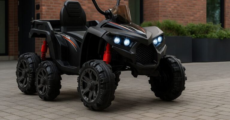 12V elektrisk firehjuling for barn med lagringsplass