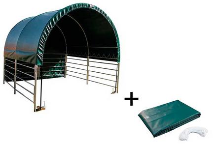 Leskur 3 x 3 x 2,8 m med vindnett sideduker