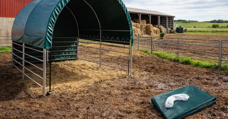 Test av Leskur 3 x 3 x 2,8 m med vindnett sideduker