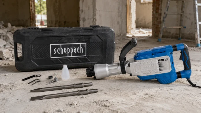 test-av-scheppach-meiselhammer-med-19kw-motor-og-2000-slag Scheppach Meiselhammer med 1,9 kW motor og 2000 slag/min