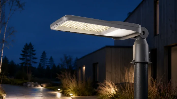 test-av-utelampe-50w-led-for-gard-tun-og-gate Test av Utelampe 50 W LED for gård tun og gate. 4700 lumen