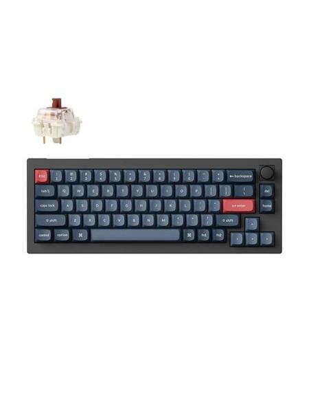 Keychron V2 MAX Wireless QMK/VIA Hot Swap Jupiter Brown - Carbon Black - Tastatur - Uten talltastatur - Nordisk - Svart