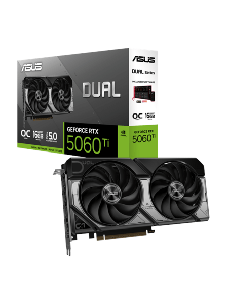 ASUS GeForce RTX 5060 Ti DUAL OC - 16GB GDDR7 RAM - Grafikkort