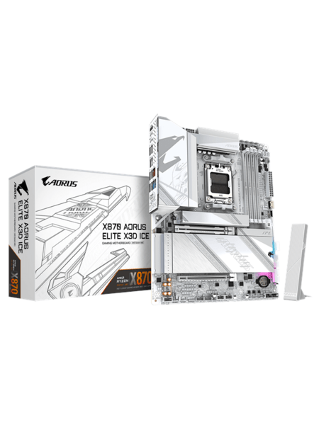 GIGABYTE X870 AORUS ELITE X3D ICE Hovedkort - AMD X870 - AMD AM5 - DDR5 RAM - ATX