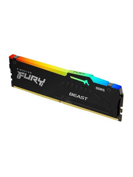 Kingston FURY Beast RGB DDR5-6000 - 8GB - CL30 - Single Channel (1 pcs) - AMD EXPO & Intel XMP - Svart med RGB