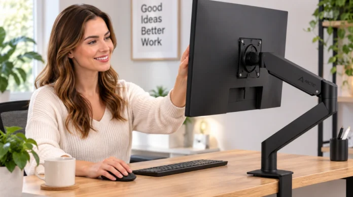 test-av-arctic-x1-3d-desk-mount-gas-spring-monitor-arm Test av Arctic X1-3D - Desk Mount Gas Spring Monitor Arm