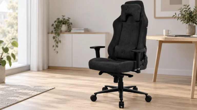 Test av Arozzi Vernazza Soft Fabric Pure Black Kontorstol - Svart - Opptil 140 kg