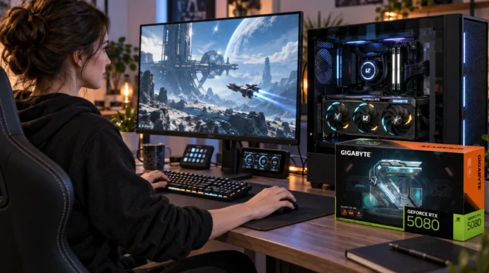 test-av-gigabyte-geforce-rtx-5080-gaming-oc-16gb Test av GIGABYTE GeForce RTX 5080 GAMING OC - 16GB GDDR7 RAM - Grafikkort