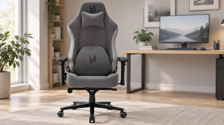 Test av L33T Neolite Gamingstol - Grå - Stoff - 154 kg
