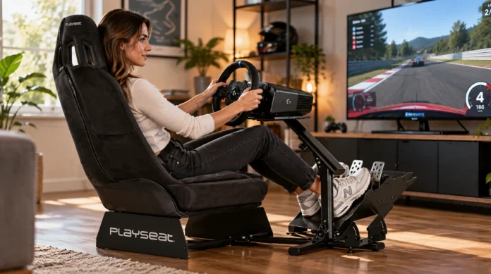 test-av-playseat-evolution-black-alcantara-rattesimulatorcockpit Test av Playseat Evolution Black Alcantara Rattesimulatorcockpit - Svart