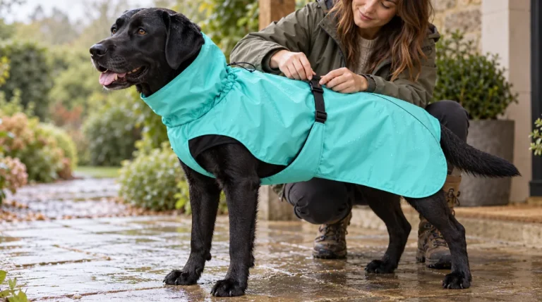 Test av Dogman Regndekken Aqua turkis 25 cm