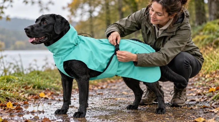 Test av Dogman Regndekken Aqua turkis 60 cm