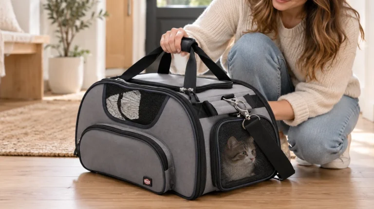 Test av Trixie Wings airline carrier 28 × 23 × 46 cm grey/blue